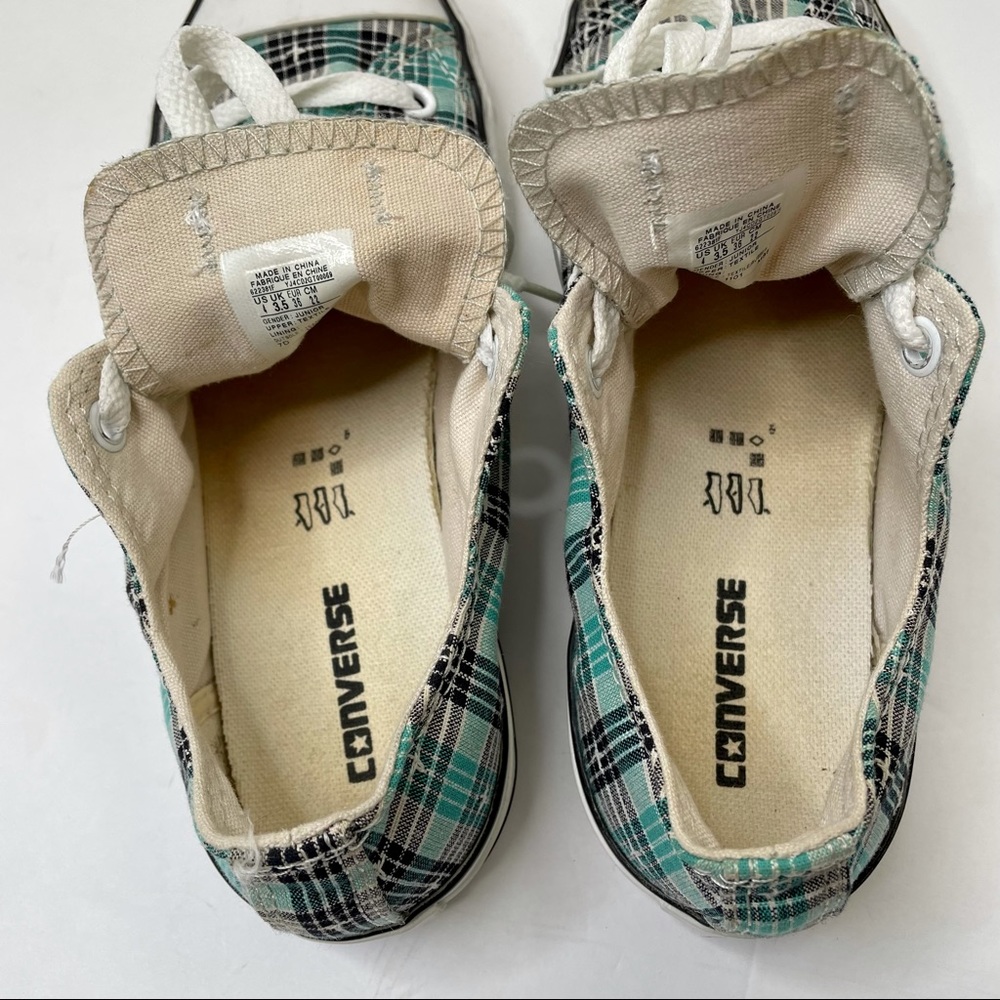 SOLD Converse All Star Plaid Sneakers Low Top Kids Unisex size 4 - Picture 7 of 13